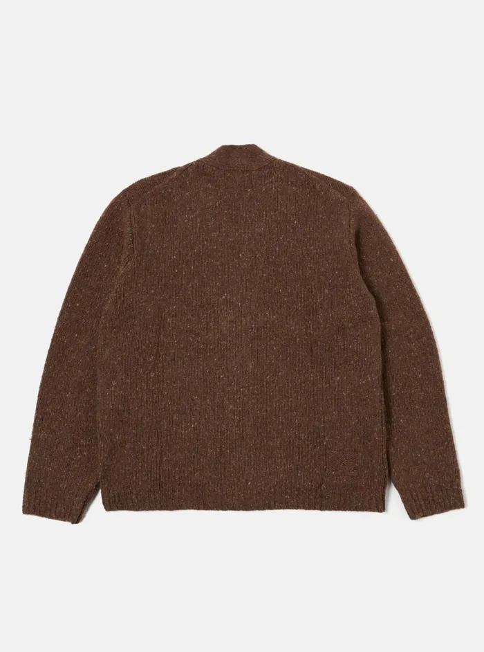 Langdale Cardigan In Brown Tweed Knit Men Universal Works Cardigans