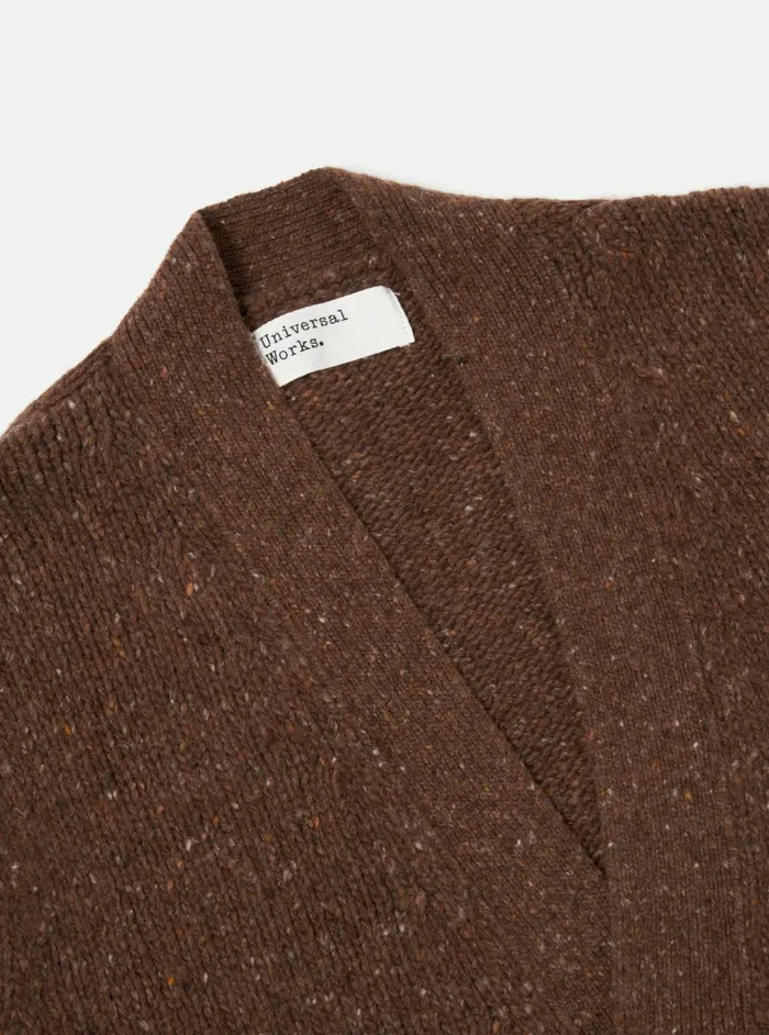Langdale Cardigan In Brown Tweed Knit Men Universal Works Cardigans