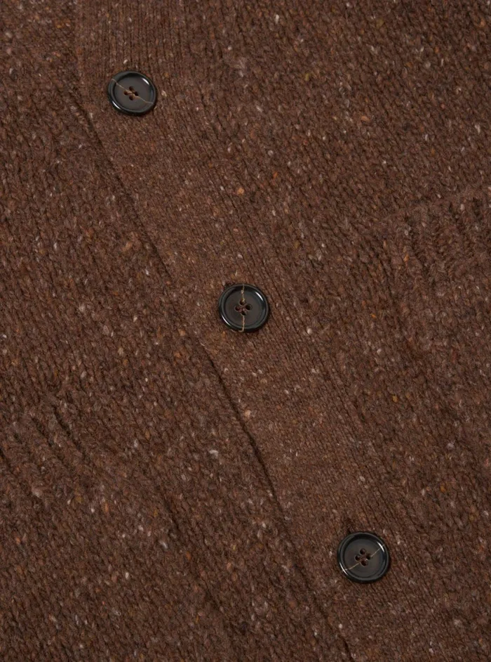 Langdale Cardigan In Brown Tweed Knit Men Universal Works Cardigans