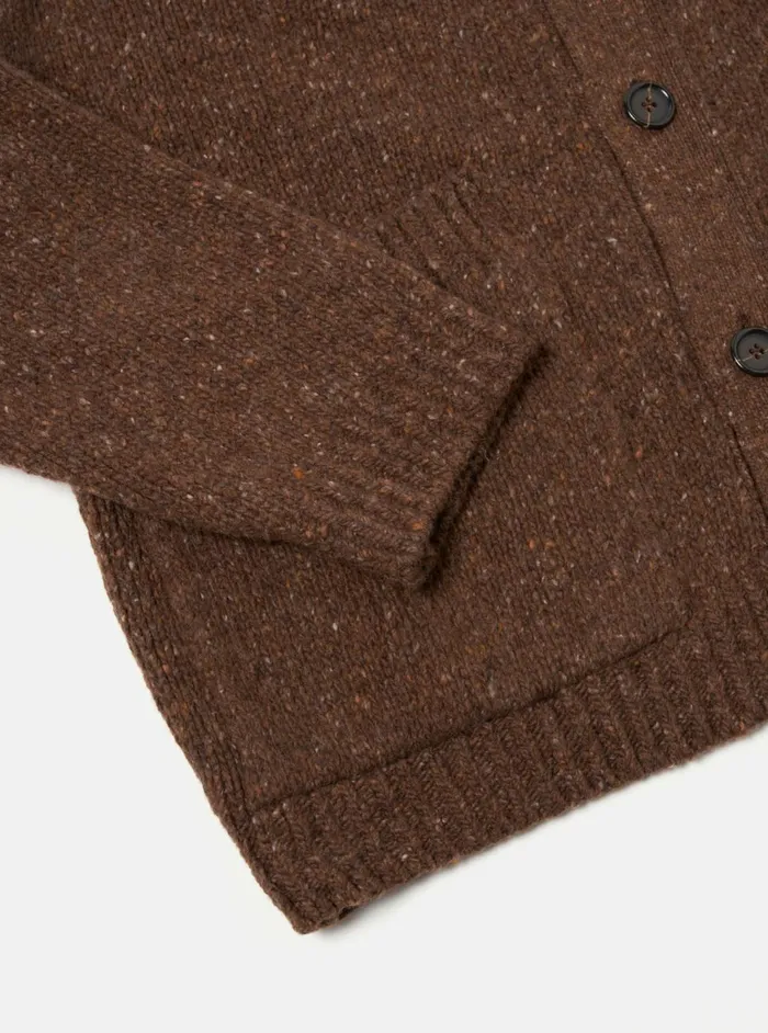 Langdale Cardigan In Brown Tweed Knit Men Universal Works Cardigans