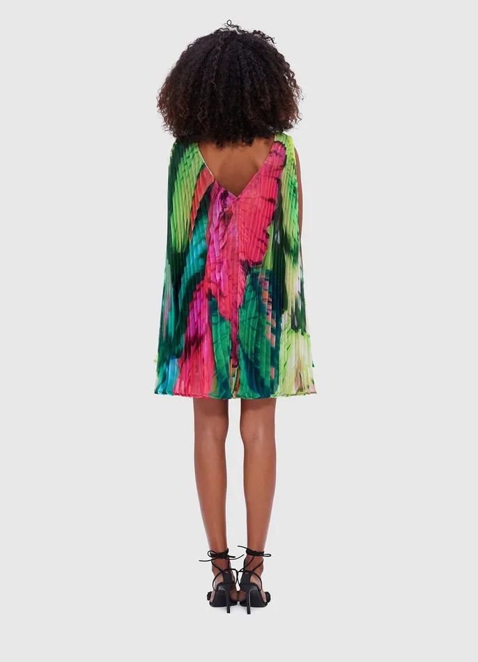 LEO LIN Eliana Mini Dress 8211 Papillon Print in Green Women Dresses and Jumpsuits