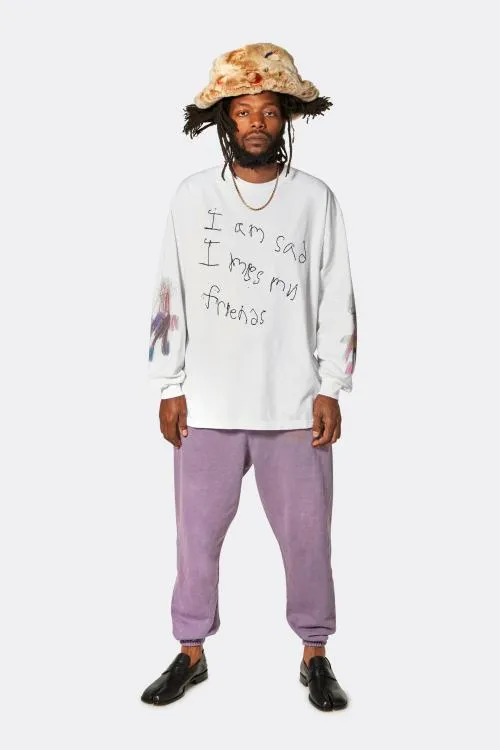 Long Sleeve Men Gallery Dept I039M SAD LS TEE White