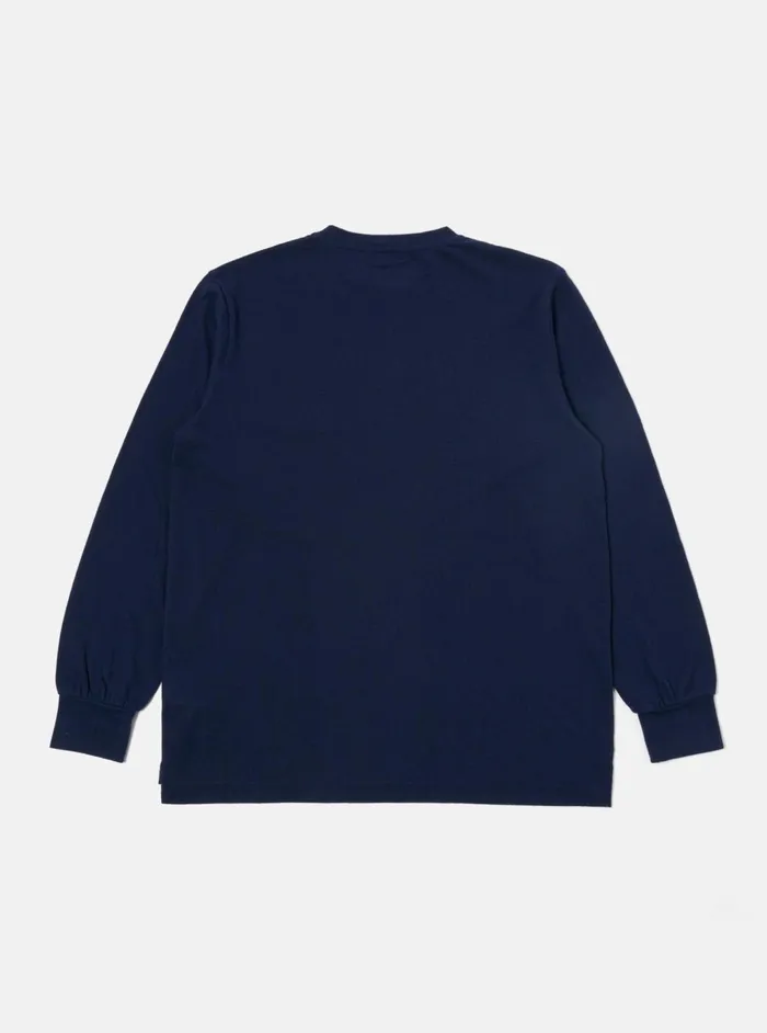 Loose LS Tee In Navy Recycled Wool Mix Men Universal Works Tees