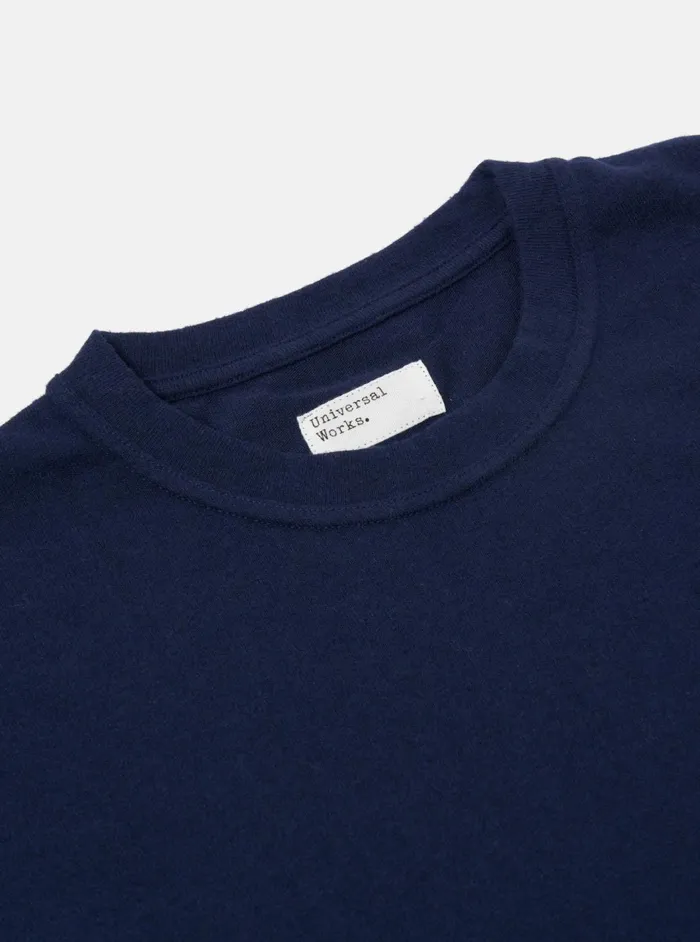 Loose LS Tee In Navy Recycled Wool Mix Men Universal Works Tees