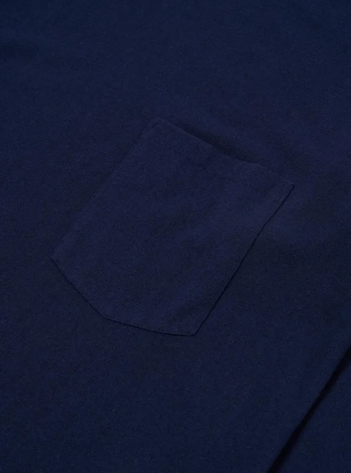Loose LS Tee In Navy Recycled Wool Mix Men Universal Works Tees