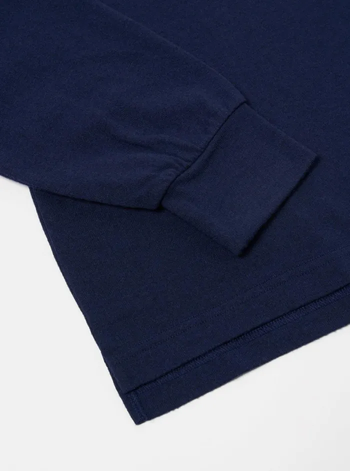 Loose LS Tee In Navy Recycled Wool Mix Men Universal Works Tees
