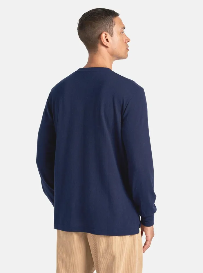 Loose LS Tee In Navy Recycled Wool Mix Men Universal Works Tees