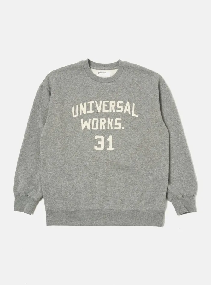 Loose Sweatshirt In Grey Marl Recycled Cotton Blend Je Men Universal Works Sweatshirts Loose Sweatshirt In Grey Marl Recycled Cotton Blend Je Men Universal Works Sweatshirts