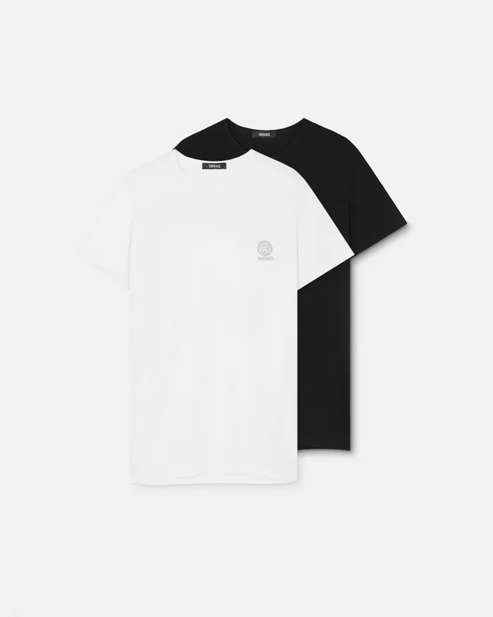 Loungewear and Pajamas Men Versace Medusa Undershirt 2Pack Blackwhite