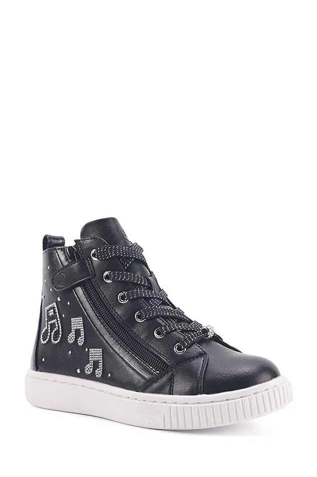 Lumberjack Shoes Girls HIGH CUT LACE SNEAKER BLACK Girl Basic Casual Top Boots Black