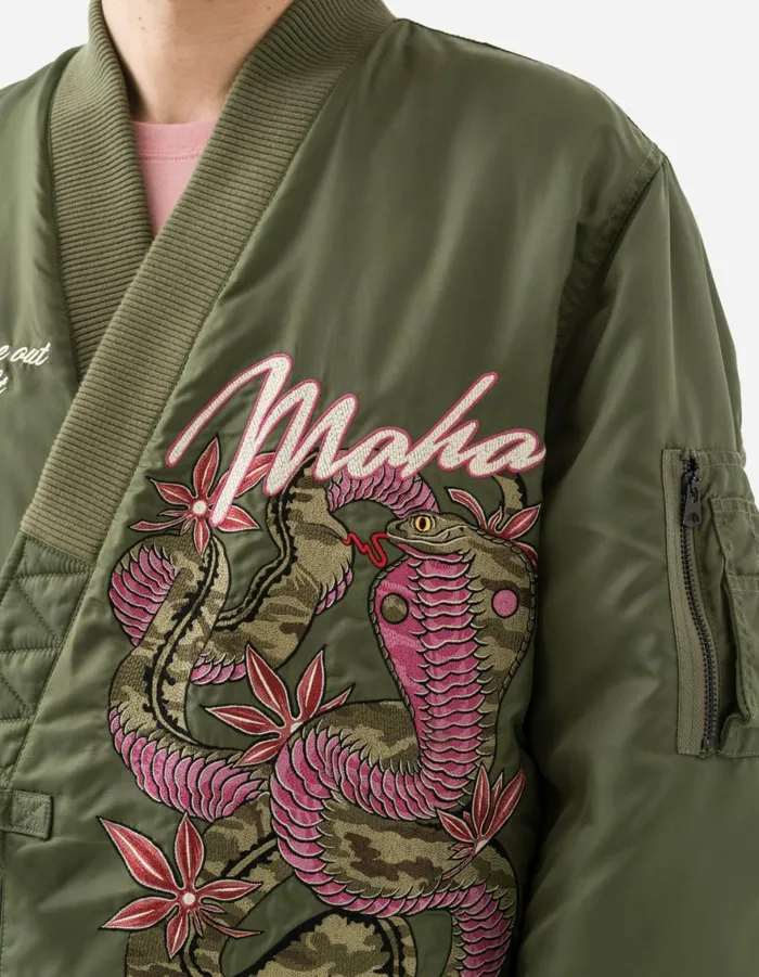 Maharishi Jackets 6006 Year Of The Snake MA1 Kimono Olive OG107F 8211 Men