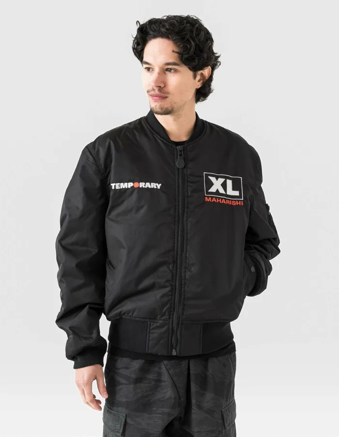 Maharishi Jackets 6109 Temporary MA1 Flight Jacket Black 8211 Men