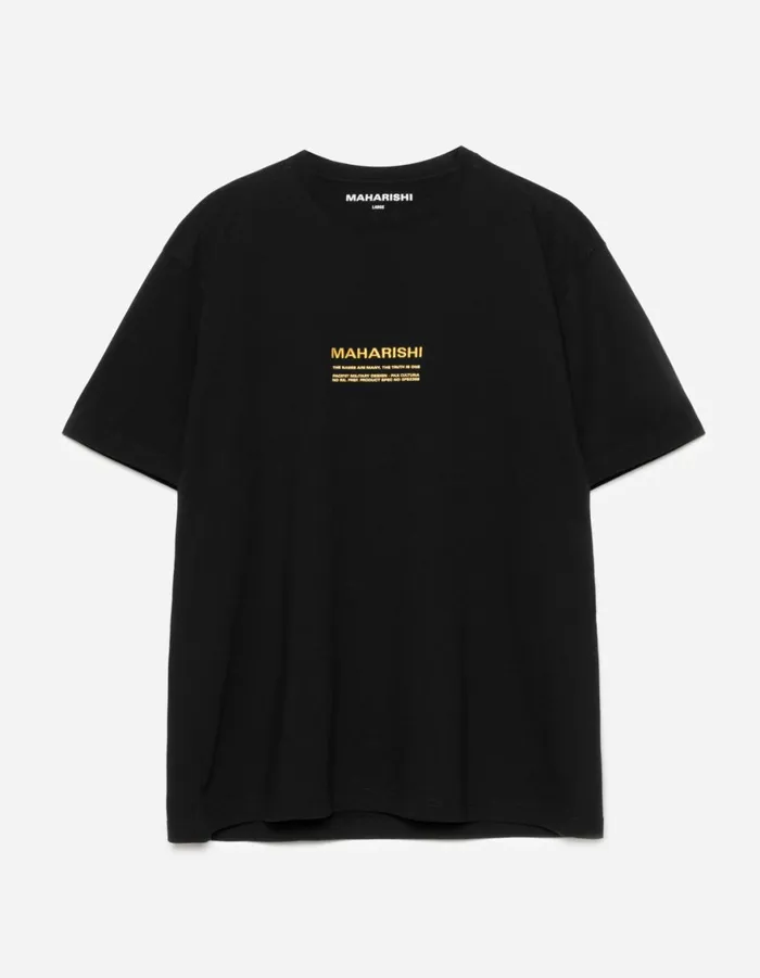 Maharishi Short Sleeve TShirts 1453 Less Dangerous TShirt Black 8211 Men