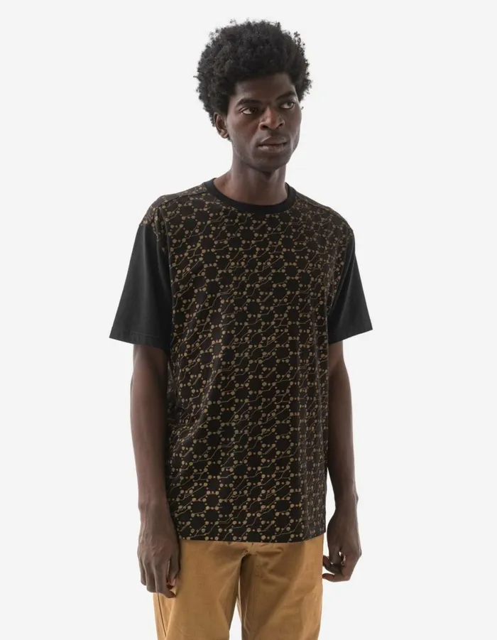 Maharishi Short Sleeve TShirts 1467 Honeycomb Snakeskin TShirt Black 8211 Men