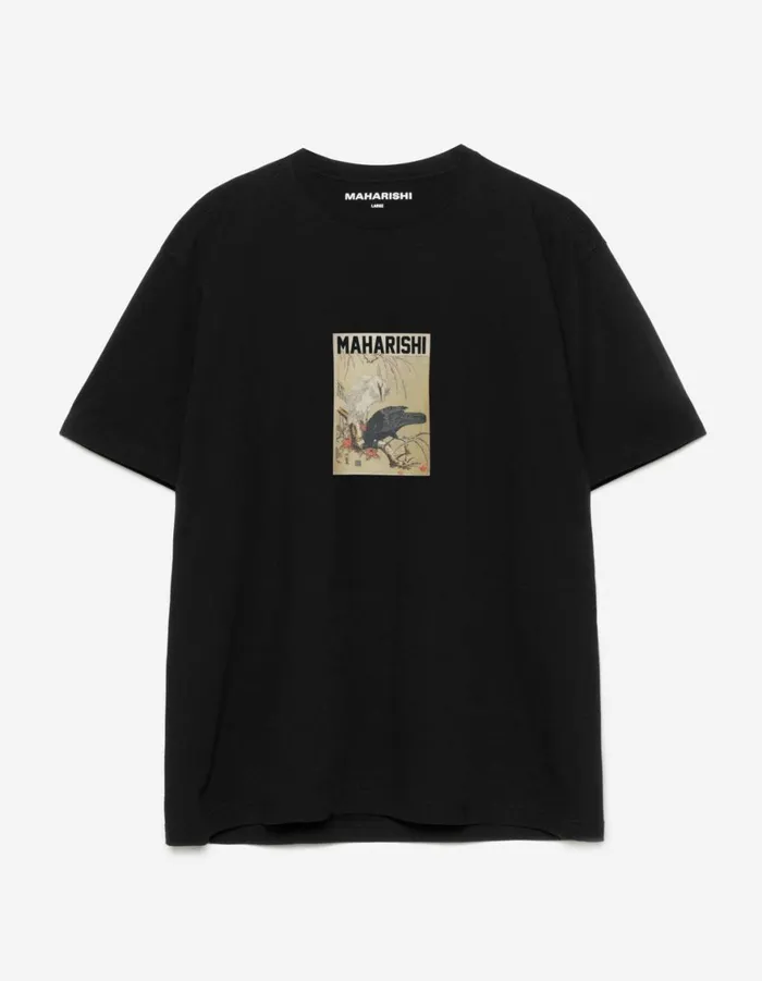 Maharishi Short Sleeve TShirts 1493 Black Crow White Heron TShirt Black 8211 Men