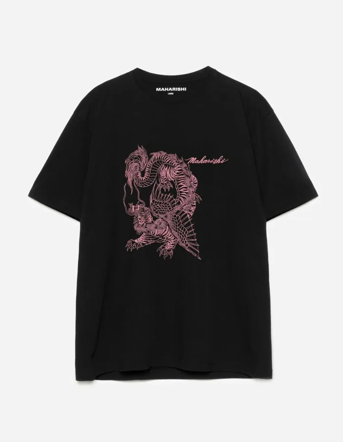 Maharishi Short Sleeve TShirts 6099 Tiger Dragon TShirt Black 8211 Men