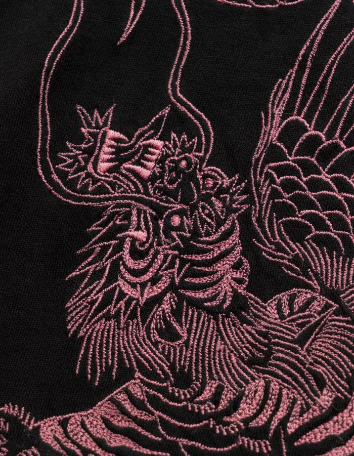 Maharishi Short Sleeve TShirts 6099 Tiger Dragon TShirt Black 8211 Men