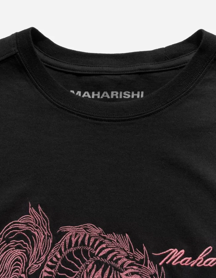Maharishi Short Sleeve TShirts 6099 Tiger Dragon TShirt Black 8211 Men