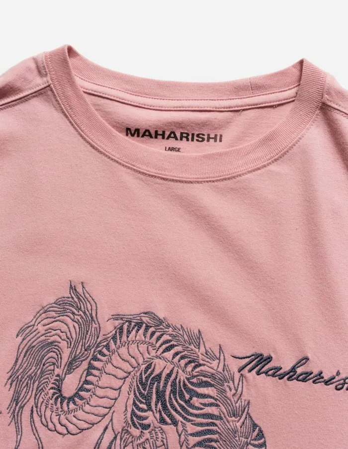 Maharishi Short Sleeve TShirts 6099 Tiger Dragon TShirt Pink 8211 Men