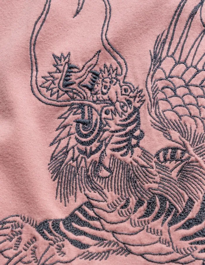 Maharishi Short Sleeve TShirts 6099 Tiger Dragon TShirt Pink 8211 Men