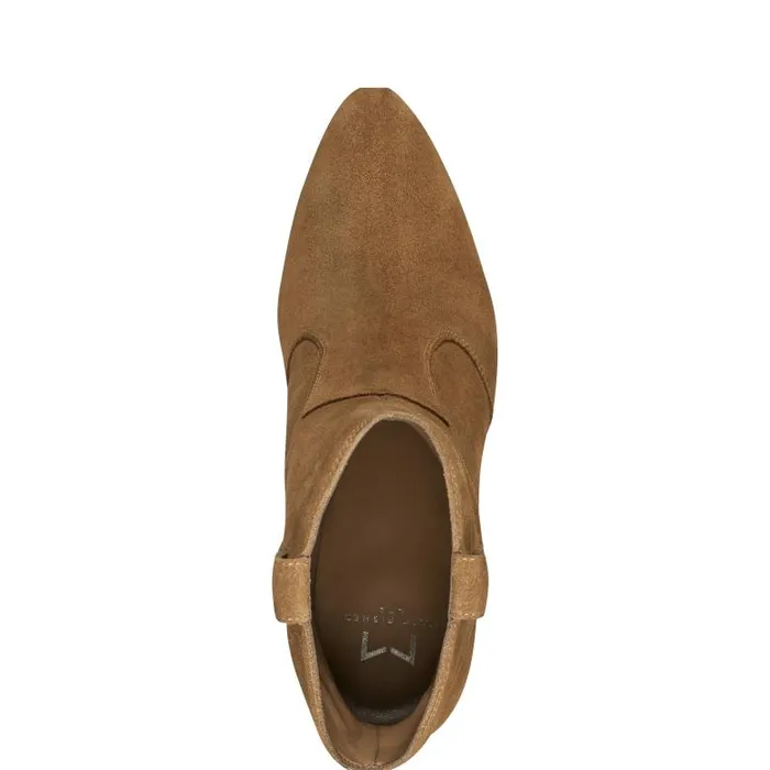 Marc Fisher Booties Women Carissa Heeled Western Bootie Cognac Suede