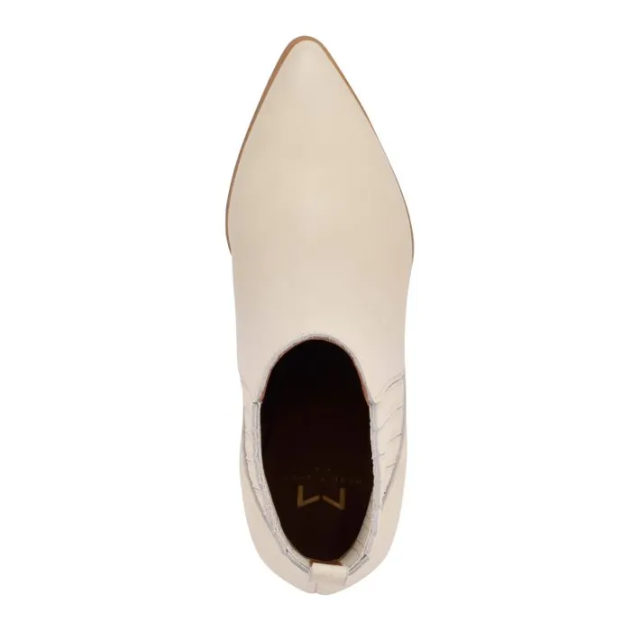 Marc Fisher Casual Boots Women Alva Pointy Toe Bootie Chic Cream Leather