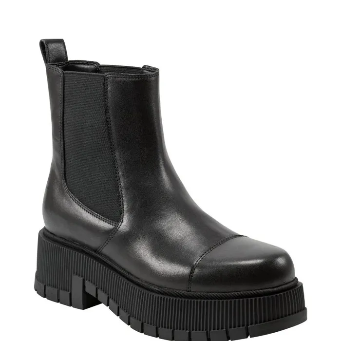 Marc Fisher Casual Boots Women Bermida Lug Sole Bootie Black Leather