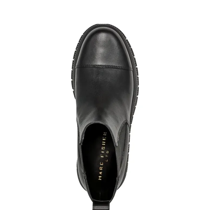 Marc Fisher Casual Boots Women Bermida Lug Sole Bootie Black Leather