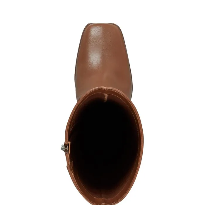 Marc Fisher Dress Boots Women Dreeam Block Heeled Boot Tan Leather