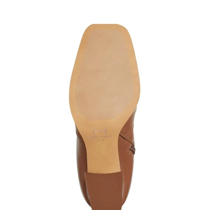 Marc Fisher Dress Boots Women Dreeam Block Heeled Boot Tan Leather