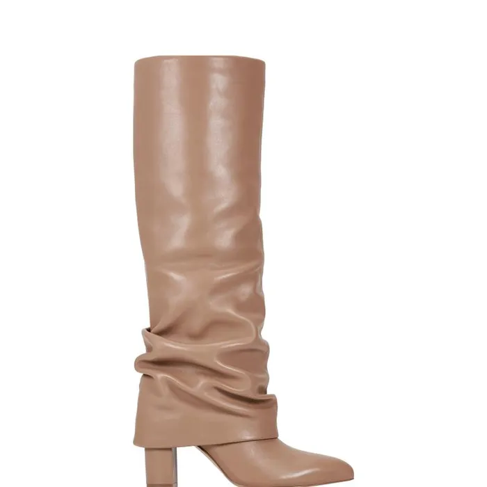 Marc Fisher Dress Boots Women Lalita Foldover Dress Boot Light Natural Leather Marc Fisher Dress Boots Women Lalita Foldover Dress Boot Light Natural Leather