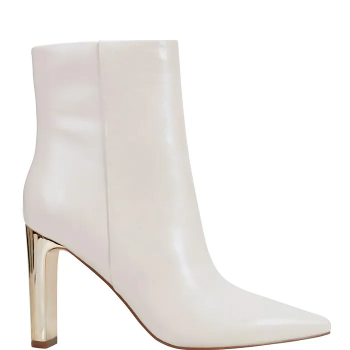 Marc Fisher Dress Boots Women Talyna Dress Bootie Chic Cream Leather