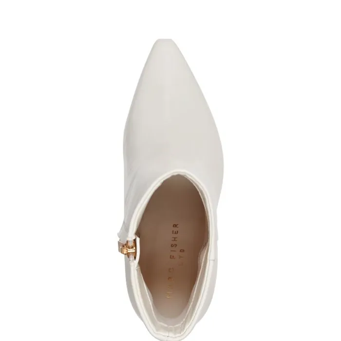Marc Fisher Dress Boots Women Talyna Dress Bootie Chic Cream Leather