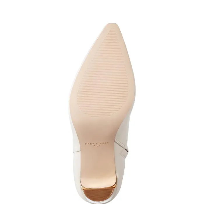 Marc Fisher Dress Boots Women Talyna Dress Bootie Chic Cream Leather