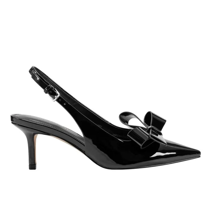 Marc Fisher Heels and Pumps Women Allon Bow Slingback Pump Black Patent