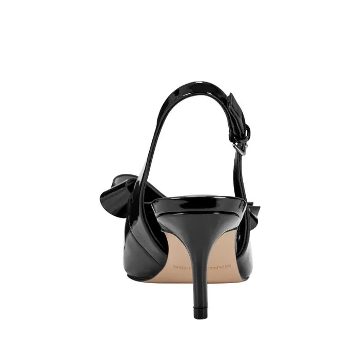 Marc Fisher Heels and Pumps Women Allon Bow Slingback Pump Black Patent