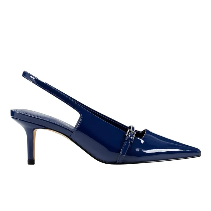 Marc Fisher Heels and Pumps Women Alorie Slingback Pump Navy Patent