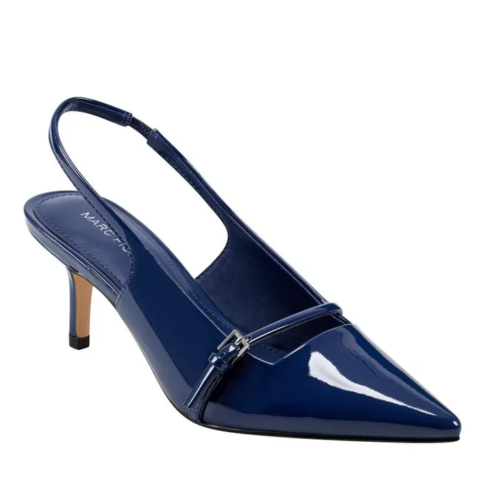 Marc Fisher Heels and Pumps Women Alorie Slingback Pump Navy Patent