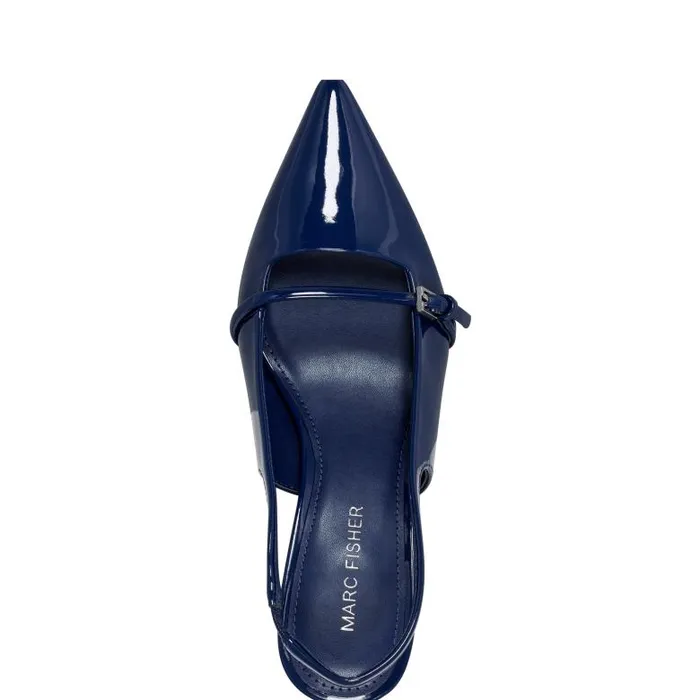 Marc Fisher Heels and Pumps Women Alorie Slingback Pump Navy Patent