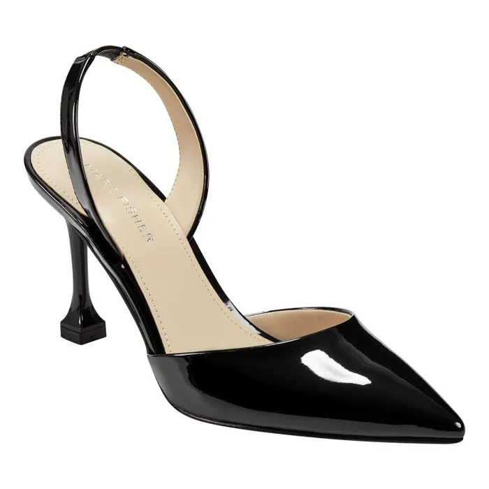 Marc Fisher Heels and Pumps Women Hadya Slingback Pump Black Patent