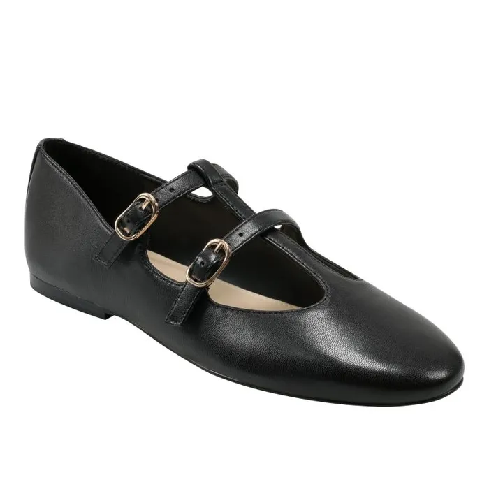 Marc Fisher Loafers and Flats Women Evie Ballet Flat Black Leather