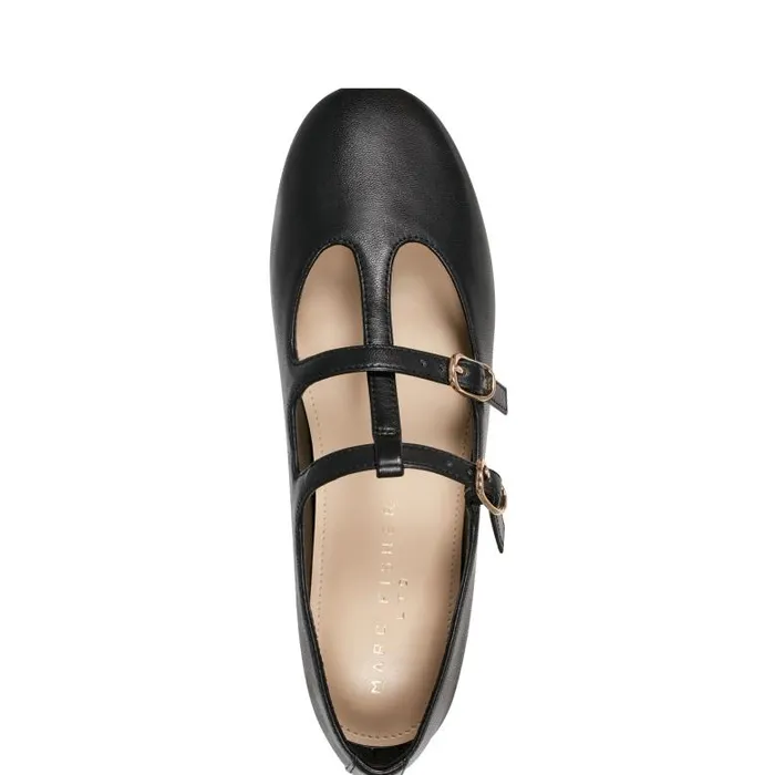 Marc Fisher Loafers and Flats Women Evie Ballet Flat Black Leather