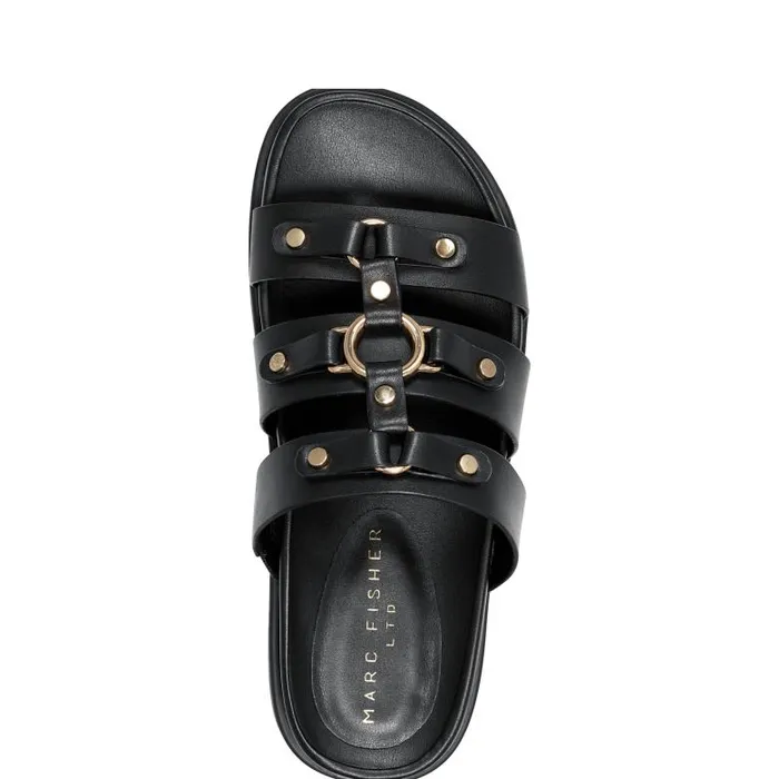 Marc Fisher Sandals Women Verity Flat Footbed Sandal Black