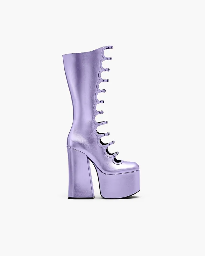 Marc Jacobs Boots The Metallic Kiki Knee High Boot Lilac 8211 Women