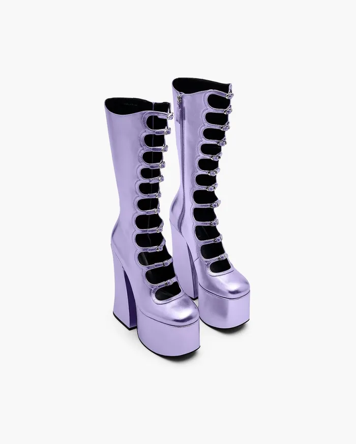 Marc Jacobs Boots The Metallic Kiki Knee High Boot Lilac 8211 Women