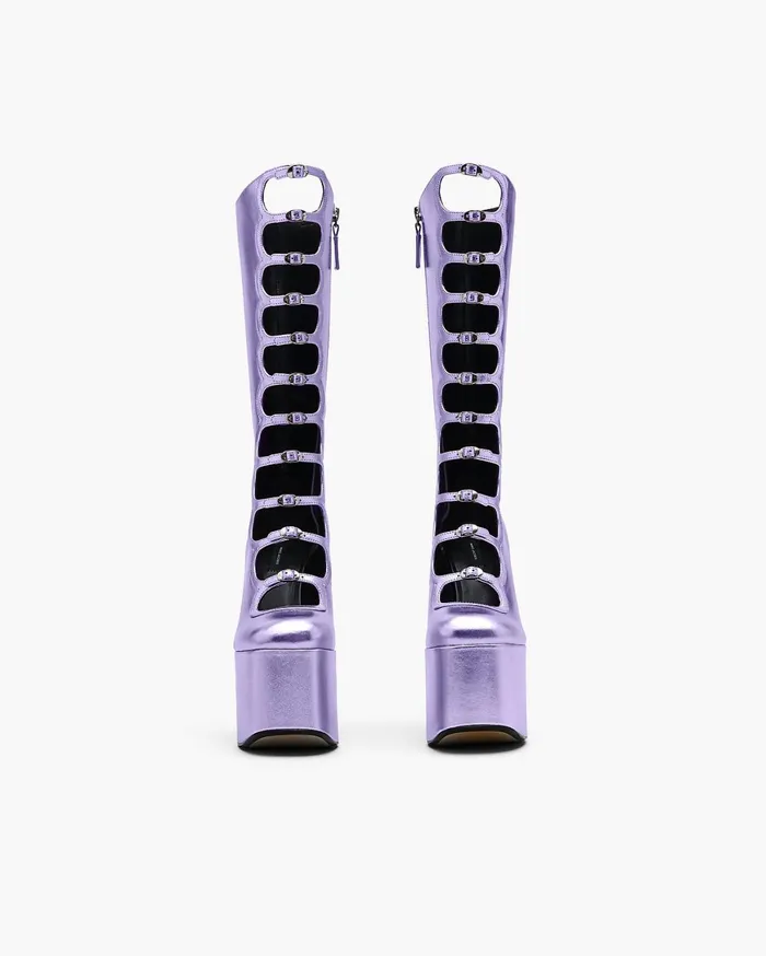 Marc Jacobs Boots The Metallic Kiki Knee High Boot Lilac 8211 Women