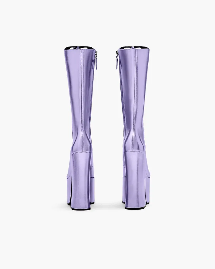 Marc Jacobs Boots The Metallic Kiki Knee High Boot Lilac 8211 Women