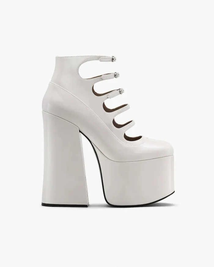Marc Jacobs Boots The Patent Leather Kiki Ankle Boot White 8211 Women