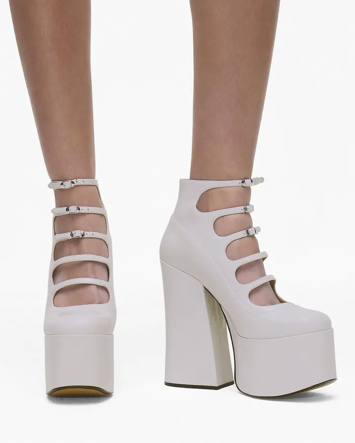 Marc Jacobs Boots The Patent Leather Kiki Ankle Boot White 8211 Women