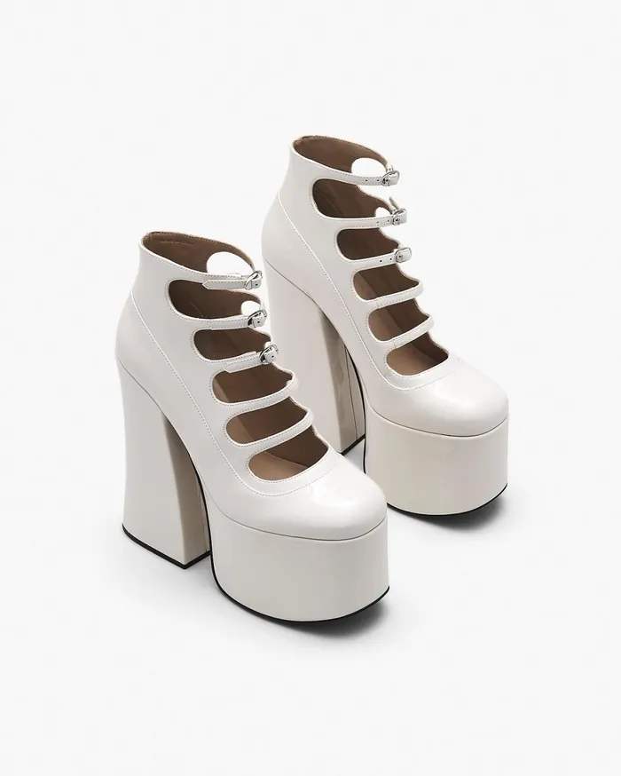 Marc Jacobs Boots The Patent Leather Kiki Ankle Boot White 8211 Women